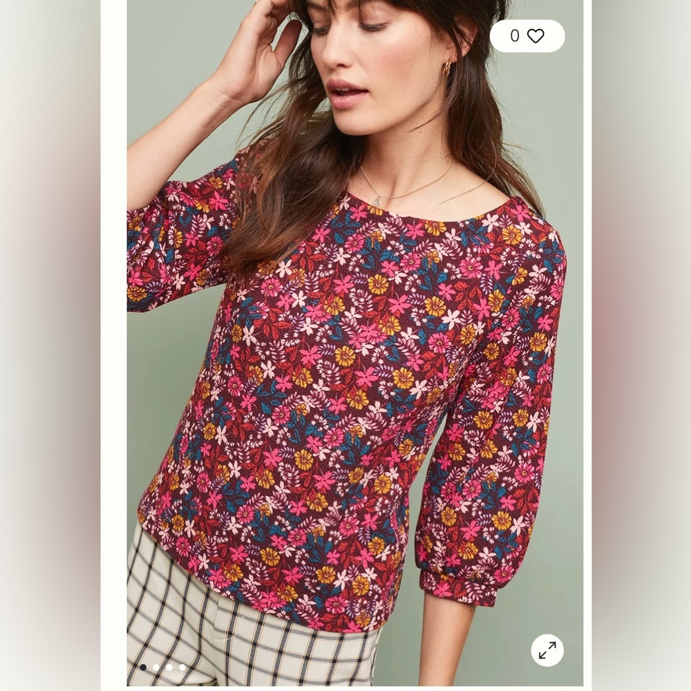 Anthropologie Maeve Decatur Printed Top
